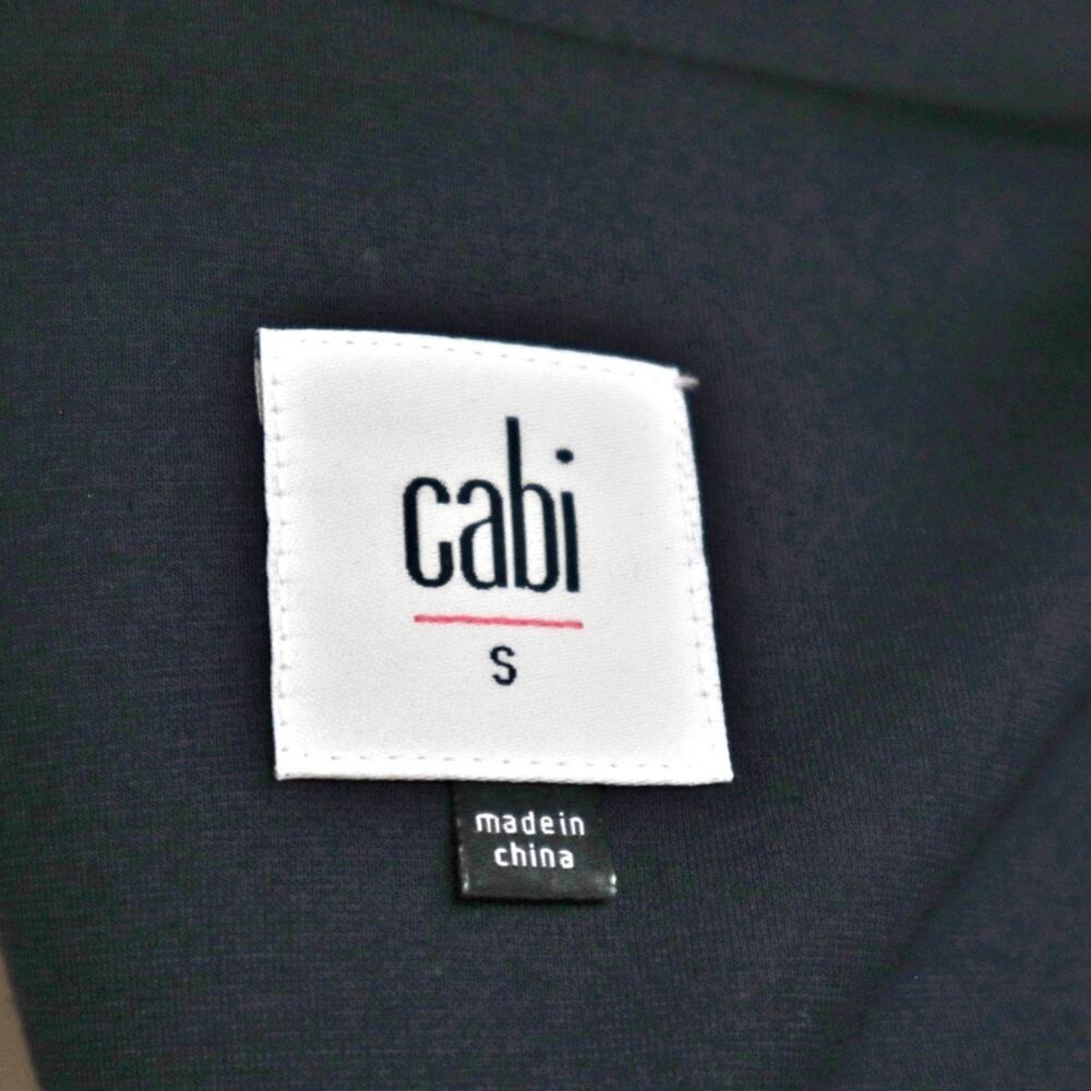 CAbi Size S Chance Moto Jacket Diagonal Zip Bomber 5476 Navy Blue - Picture 9 of 11